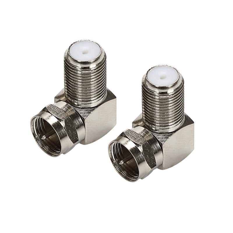 TLS.eagle F Type Right Angle 90 Degree Male to Female Cable Connector Coax Adapter Pack of 2 - Image 2